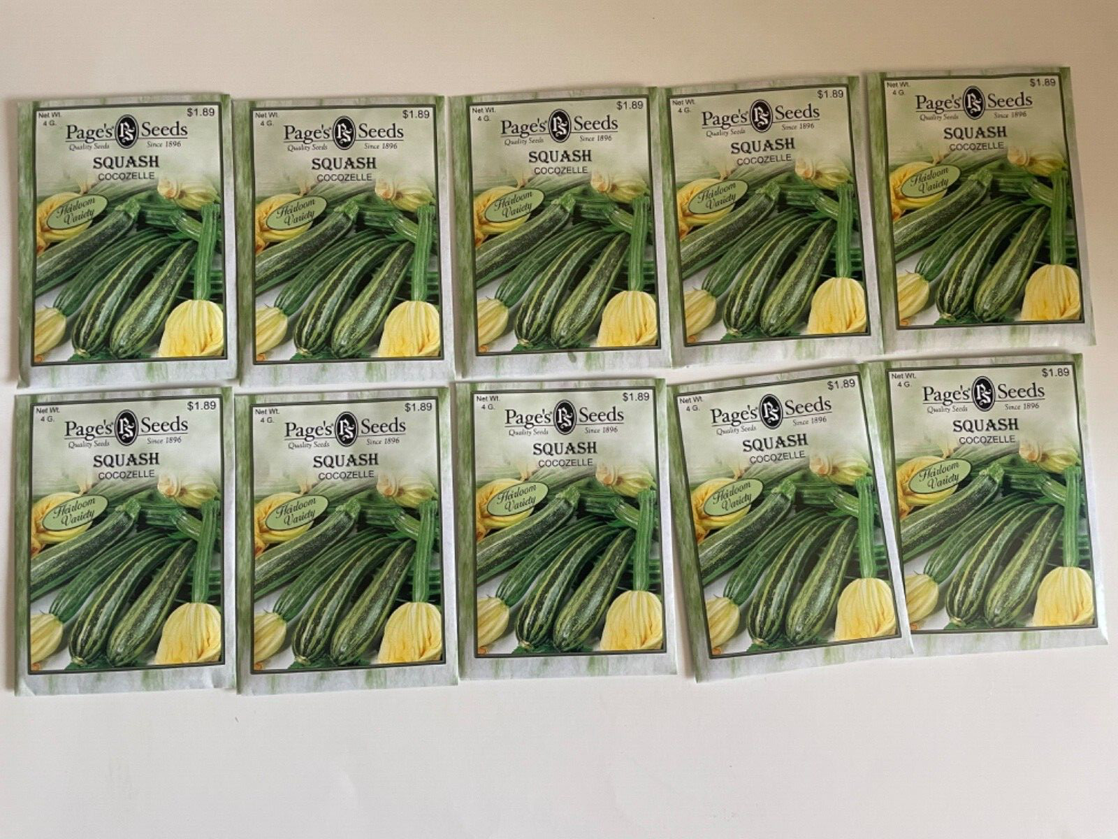 10 Packs (40 Grams total) Cocozelle Squash Seeds Non-GMO 2022 Stock USA Seeds