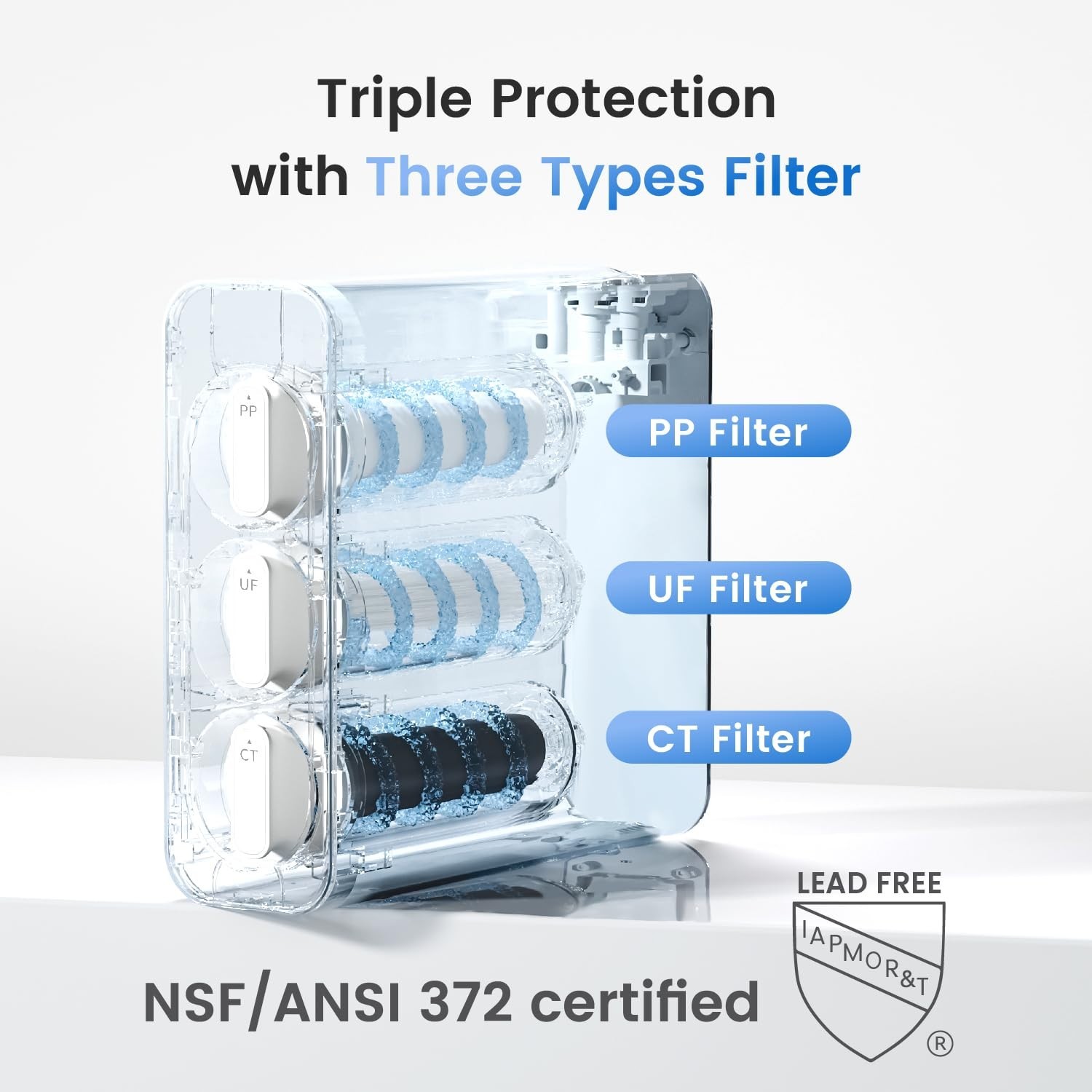 Waterdrop TSU 0.01μm Ultra-Filtration Under Sink Water Filter System