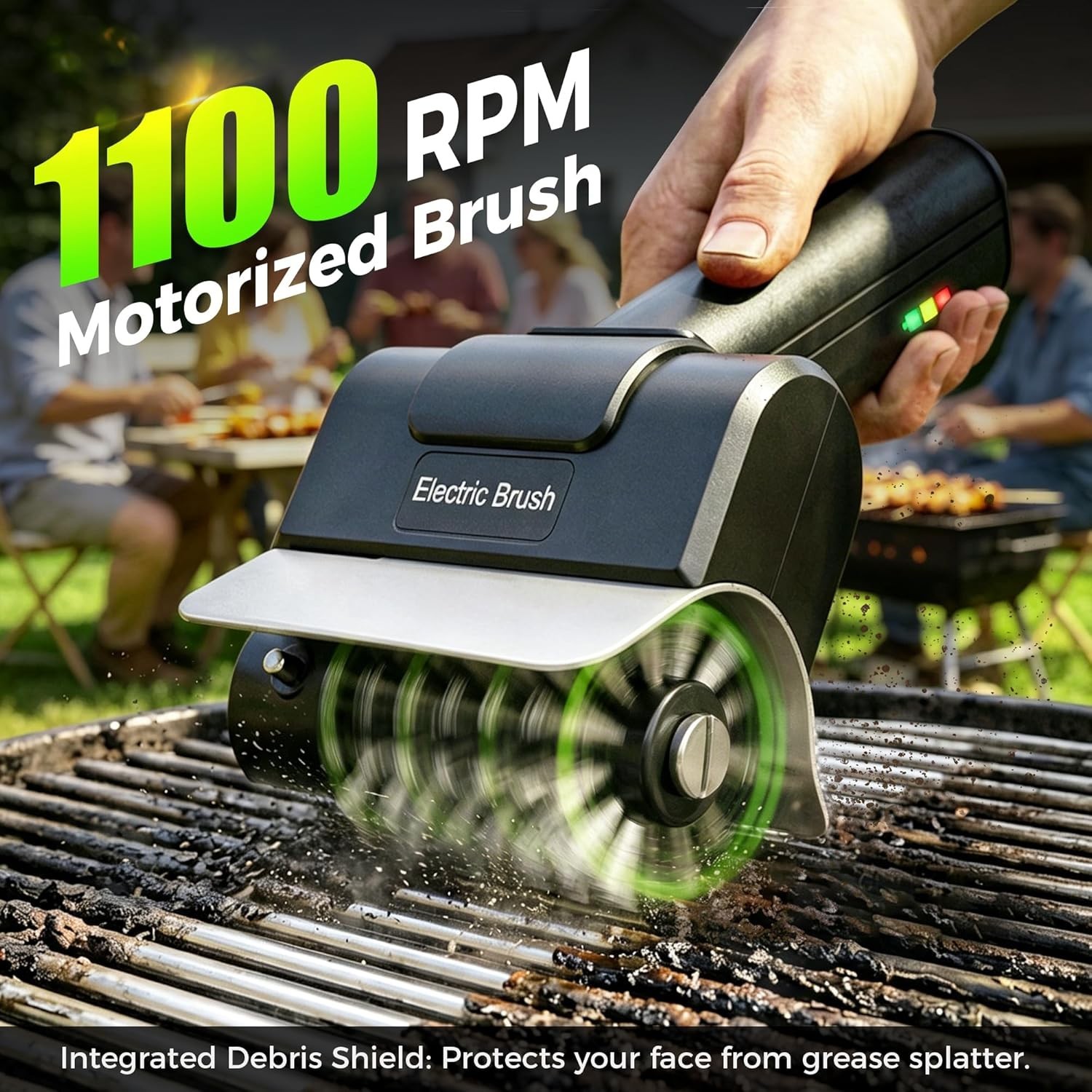 BBQ Grill Electric Brush High-Speed Cordless USB Rechargeable Grill Brush