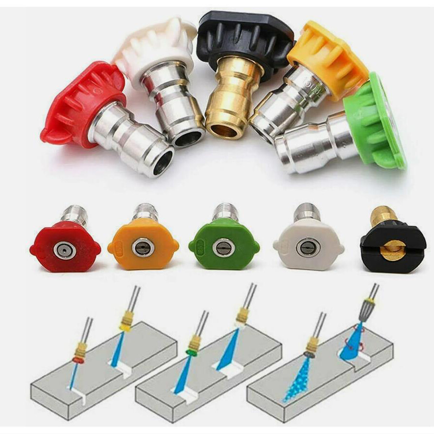 5pcs Pressure Washer Spray Tips Nozzles High Power Kit Quick Connect 1/4″ Set