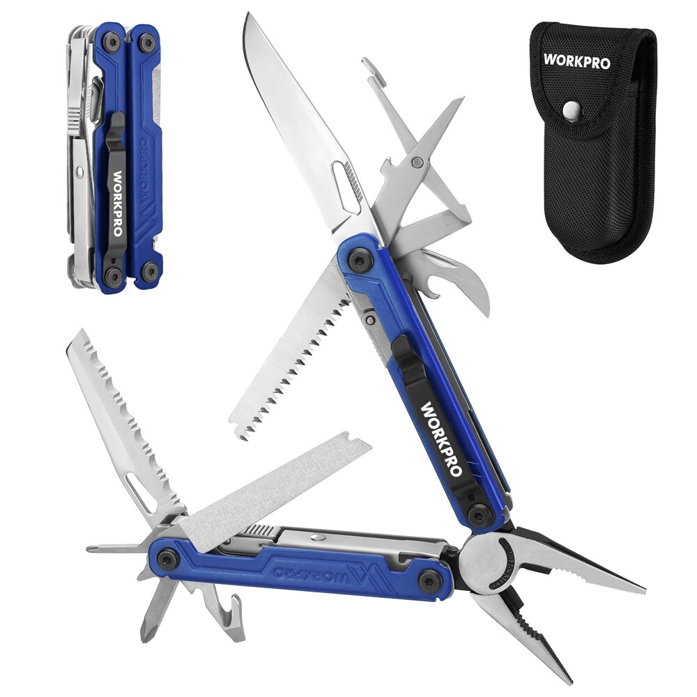 WORKPRO 18-in-1 Stainless Steel Multi Tool Plier with Pocket Knife EDC Multitool