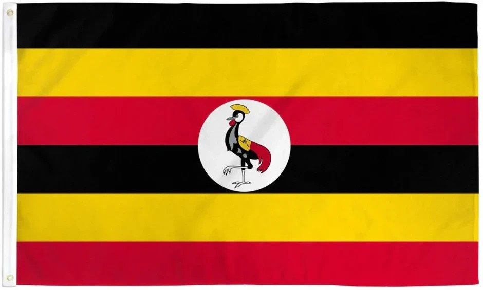 Uganda 2x3ft Poly Flag International Uganda Gray Crown Crane Country Flag