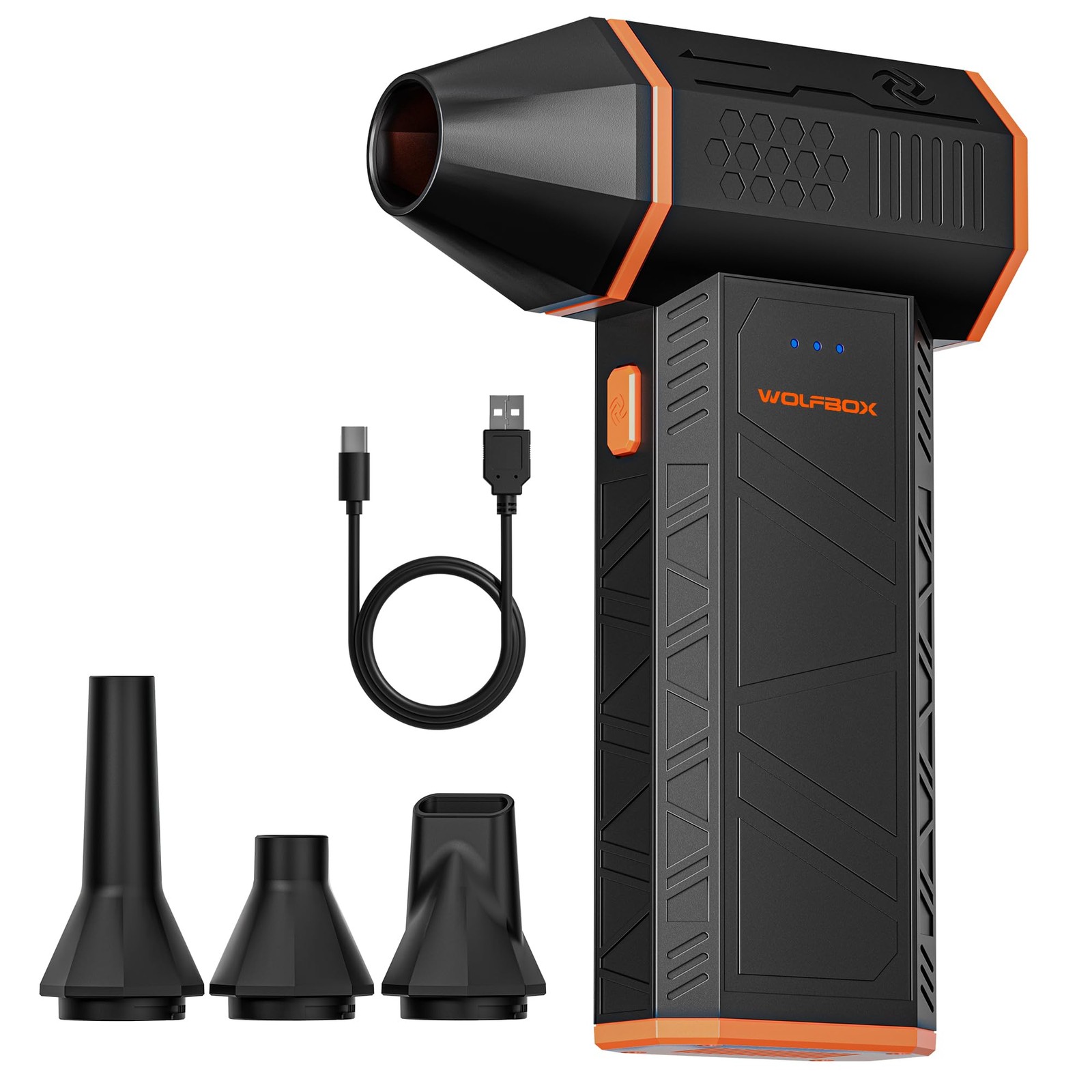 WOLFBOX MF50 Compressed Air Duster-110000RPM Super Power Electric Air Duster, 3-