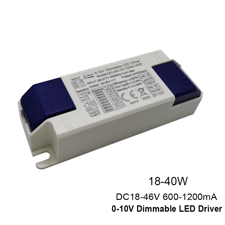 0-10V Dimmable led driver 18W 24W 40W lighting Transformers 600mA 900mA power