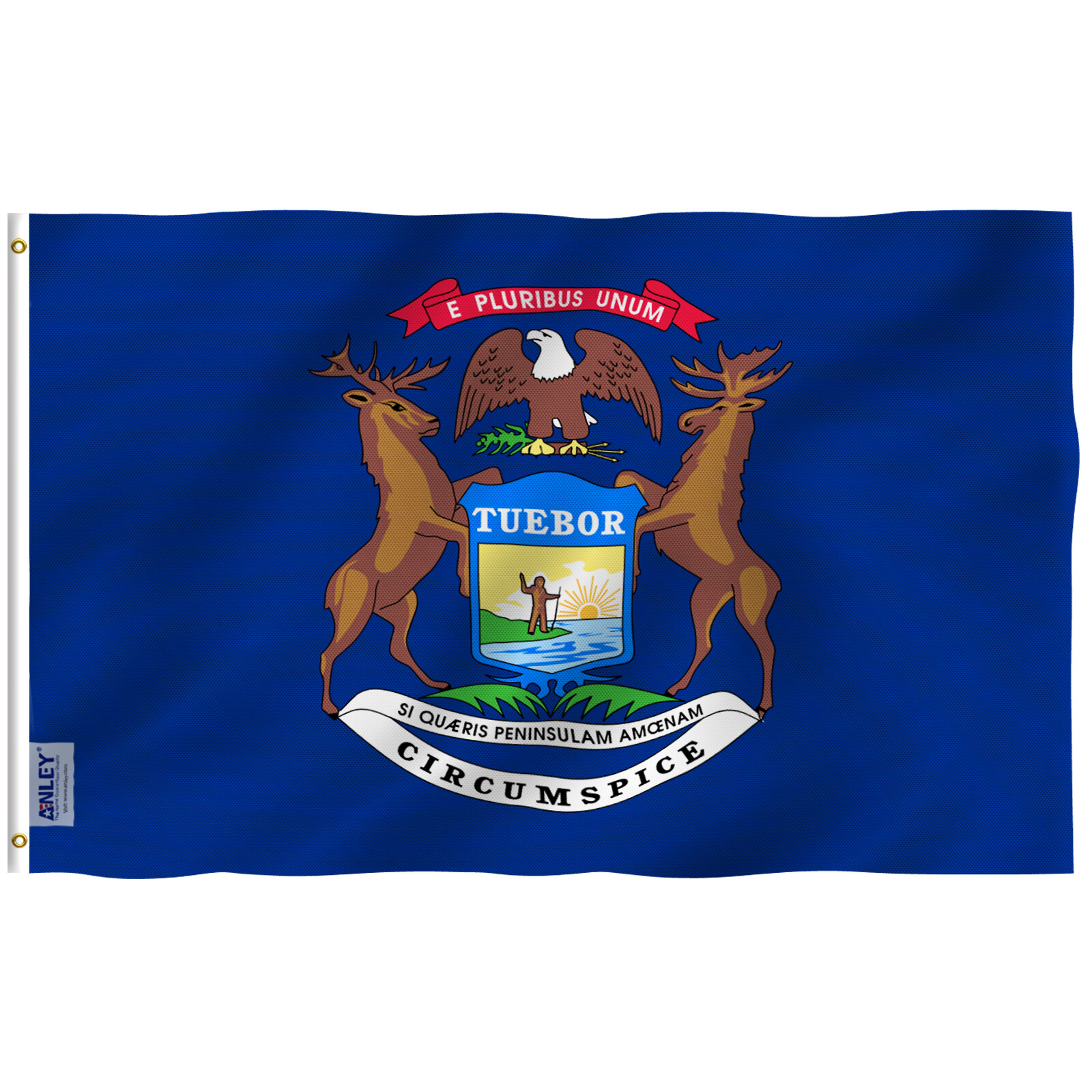 Anley Fly Breeze 3×5 Feet Michigan State Flag – Mich. MI Flags Polyester
