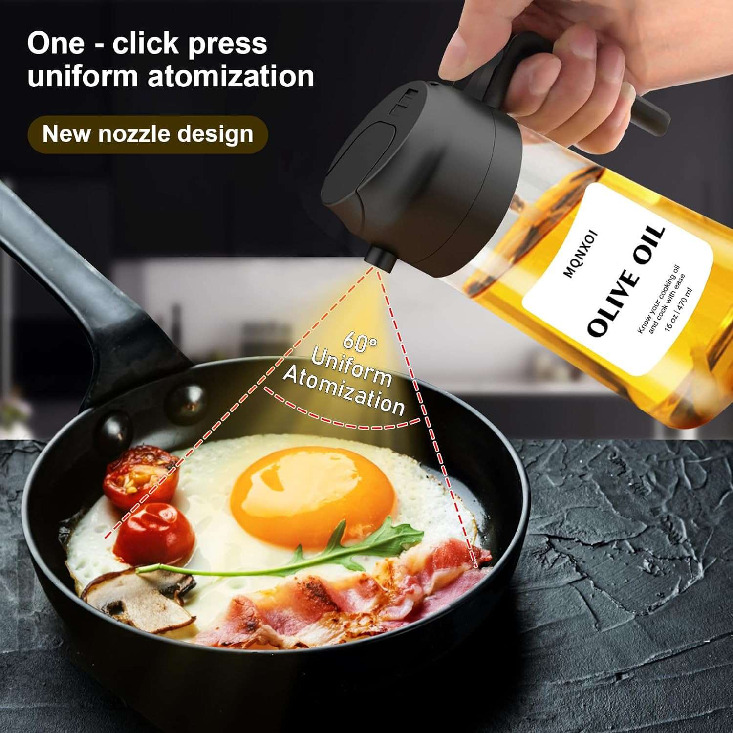 2 in 1 Glass Oil Sprayer & Dispenser,16oz/470ml Olive Cooking, Air Fryer, and Sa
