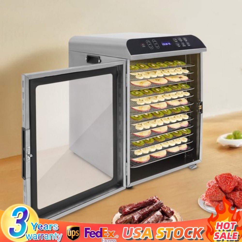 12 Trays Food Dehydrator Machine Stainless Steel 800W Jerky Fruit Drying