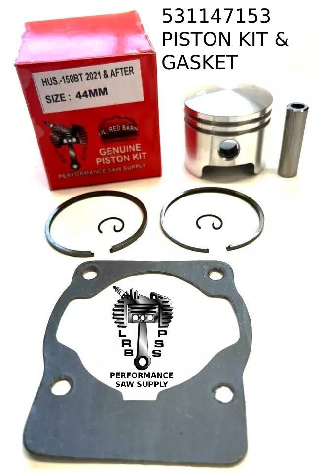 NEW PISTON KIT FITS HUSQVARNA 150BT BLOWER AFTER 2021, 44MM, PART # 531147153