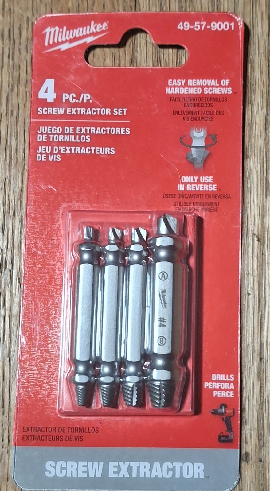 Milwaukee® M2 Steel Screw Extractor Set 4 pc 49-57-9001 Brand New