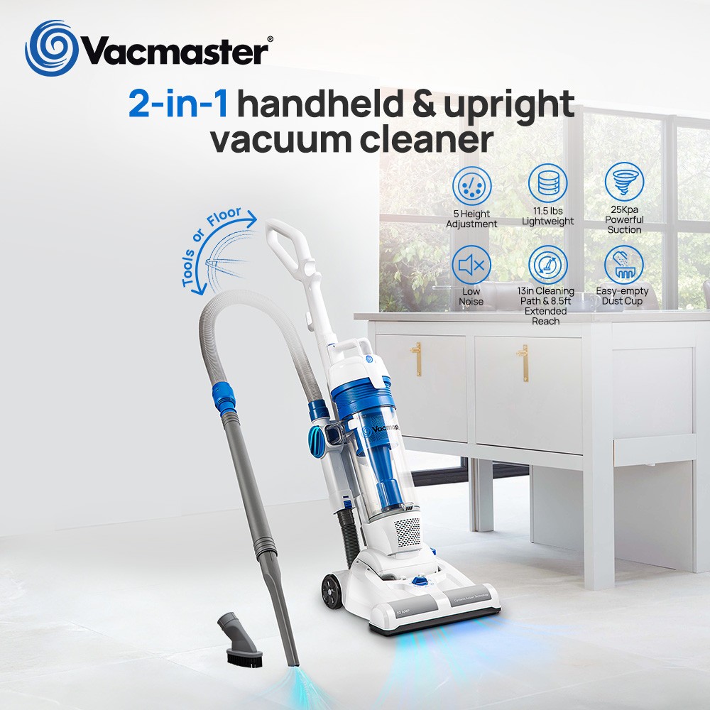 Vacmaster UC0101 Bagless Upright Vacuum Cleaner – 20ft Cord, 13” Path for Carpet