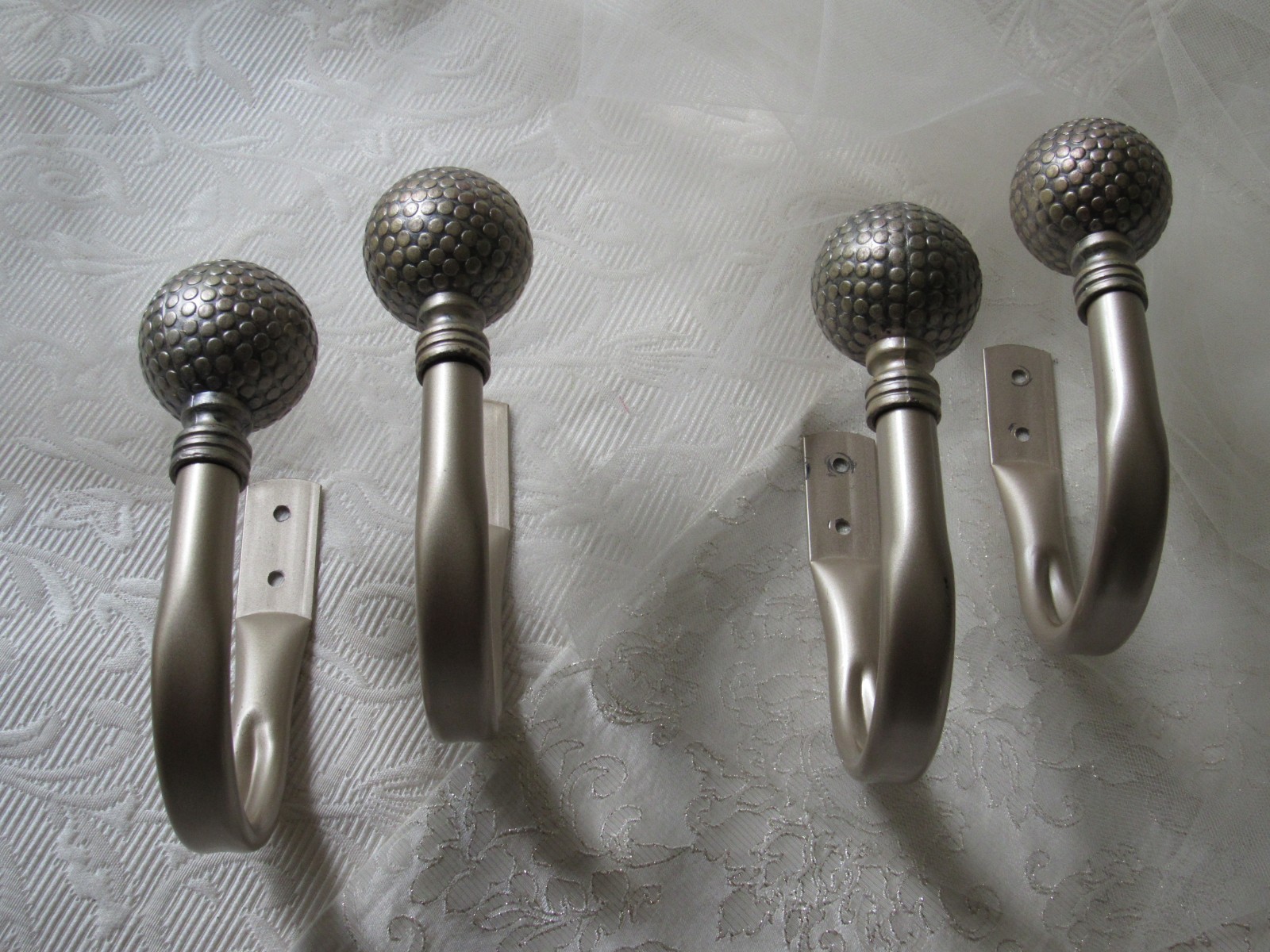 4 drapery tie-backs,metal hook tie-back,contemporary modern design,curtain hooks