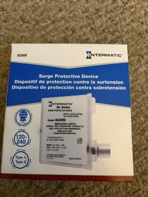 Intermatic AG3000 120/240 VAC Universal HVAC Surge Protective Device NEW