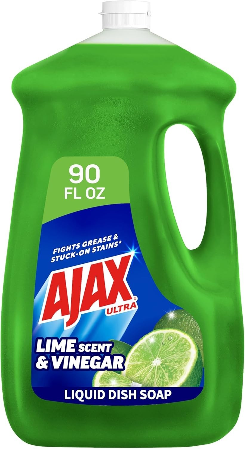 Ultra Liquid Dish Soap, 90 fl oz – Biodegradable Lime & Vinegar Freshness