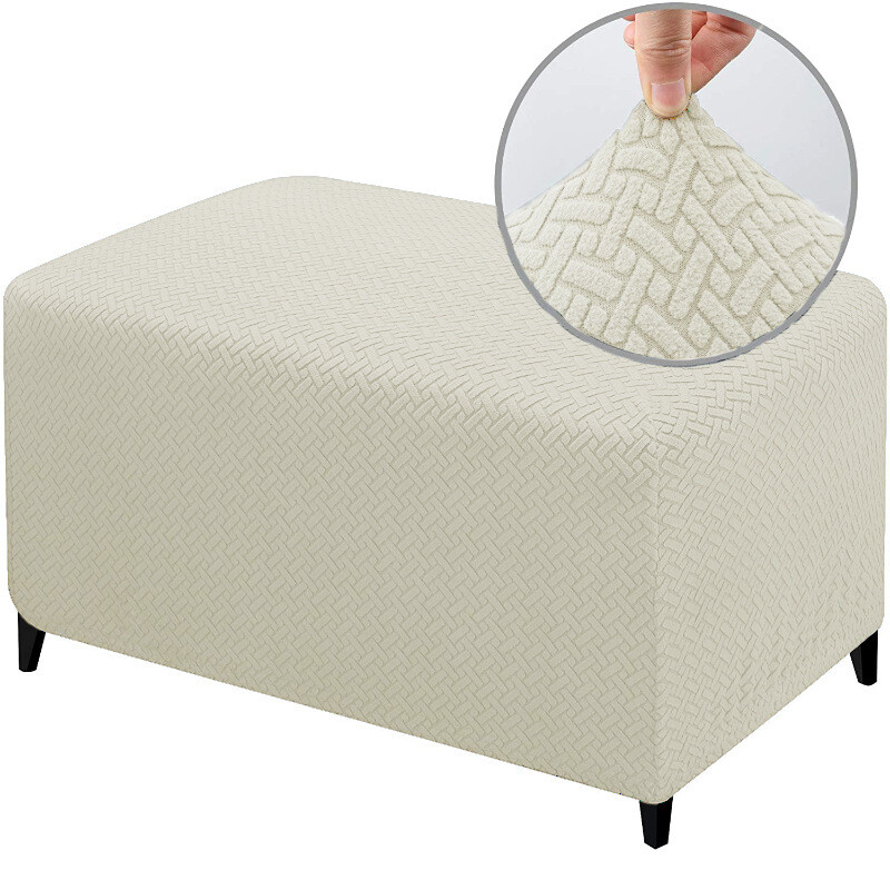 Elastic Stretch Rectangle Ottoman Cover Sofa Footstool Protector Slipcover 1pcs