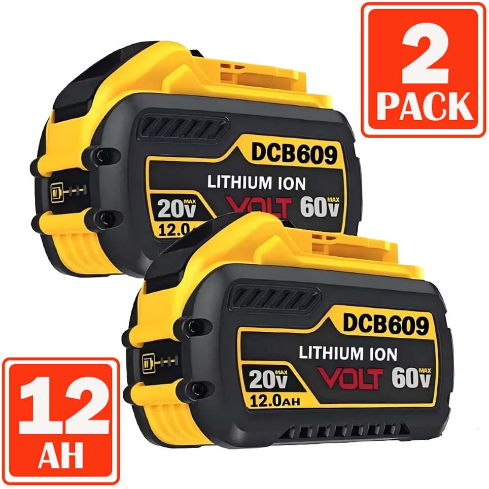2PCS 12.0AH DCB609-2 20V/60V MAX FLEXVOLT Lithium Ion Battery For DEWALT DCB612