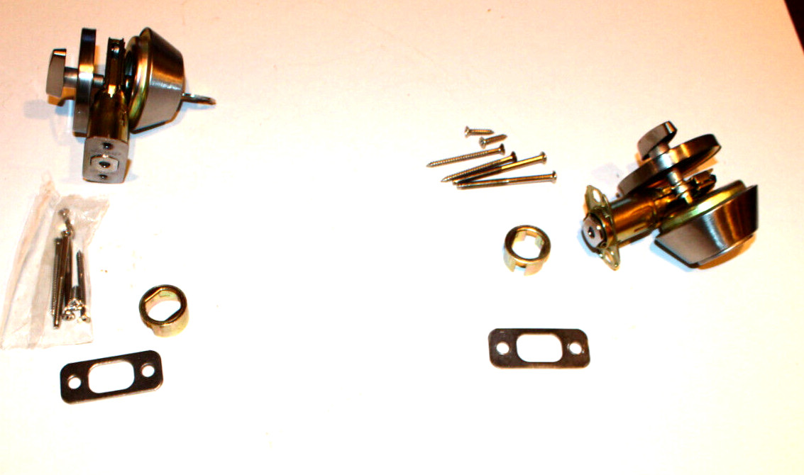 2 Defiant Dead Bolt Locks Satin Nickel Same Single Key Cylinder Keyed