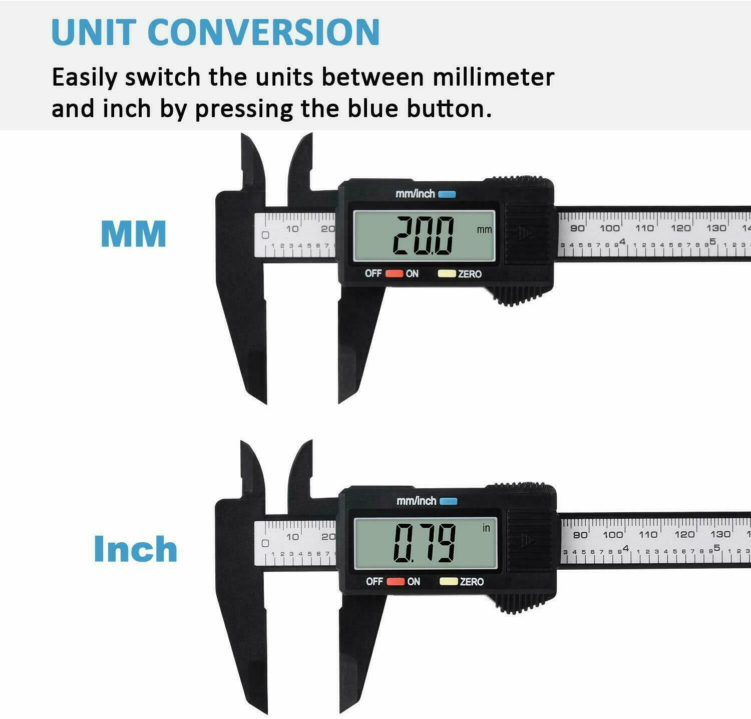 6″ 150mm Digital Caliper Micrometer LCD Gauge Vernier Electronic Measuring Ruler