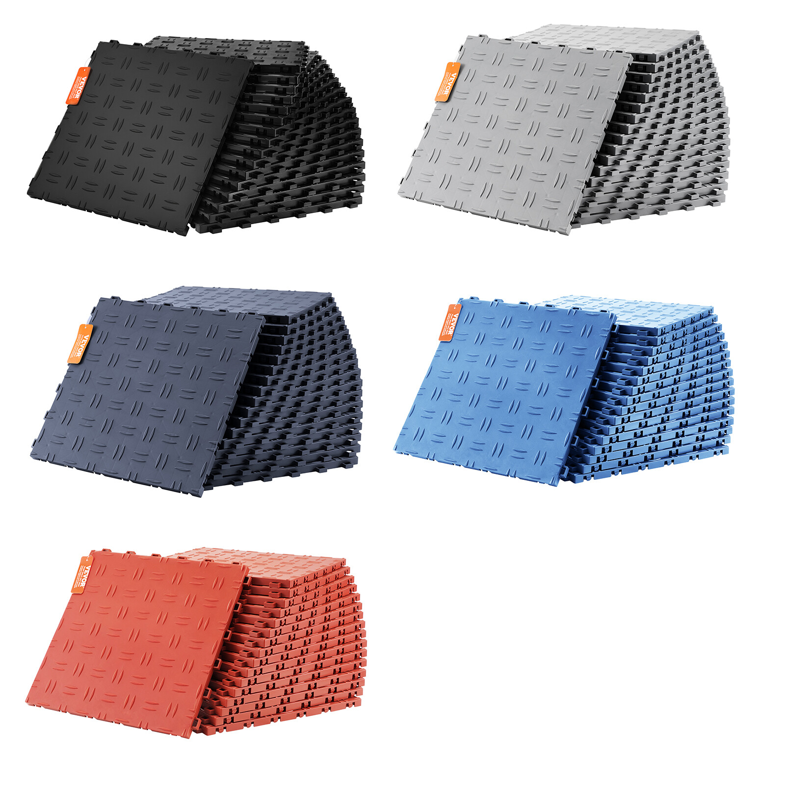 VEVOR Garage Floor Tiles Interlocking Flooring Tiles 12×12″ 25/50 Pack 50 sq.ft