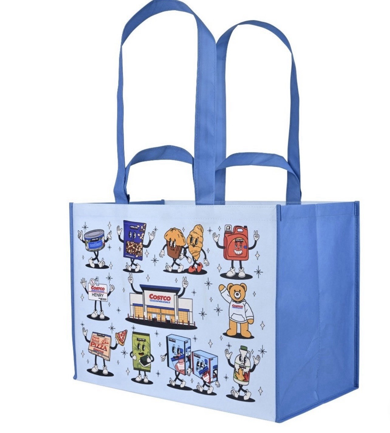 NEW! Costco KeepCool Retro Iconic Grocery Characters Reusable Shopping Tote Bag
