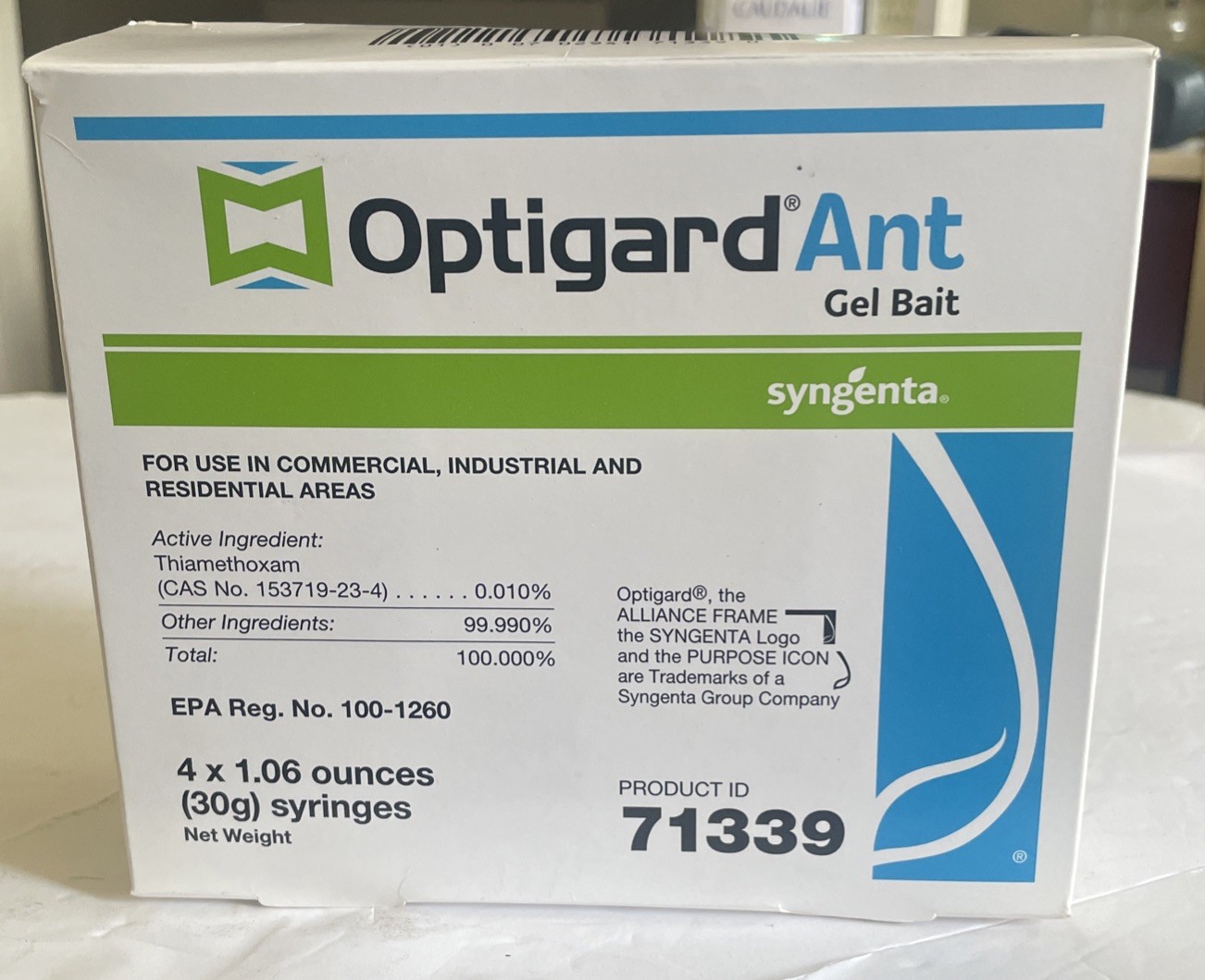 Syngenta Optigard Ant Gel Bait 4pk 1.06oz Syringes MPN 71339 EPA 100-1260