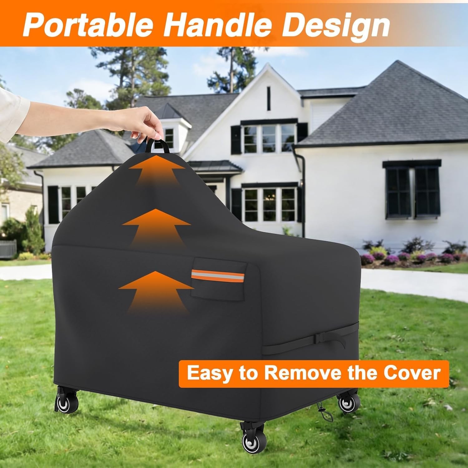 1x Grill Cover for 60 Inch Big Green Egg Grill Table Cover, Kamado Ceramic BBQ