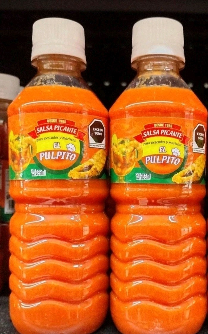2X EL PULPITO SALSA PICANTE FOR SEAFOOD / MARISCOS – 2 BOTTLES OF 355ml EACH