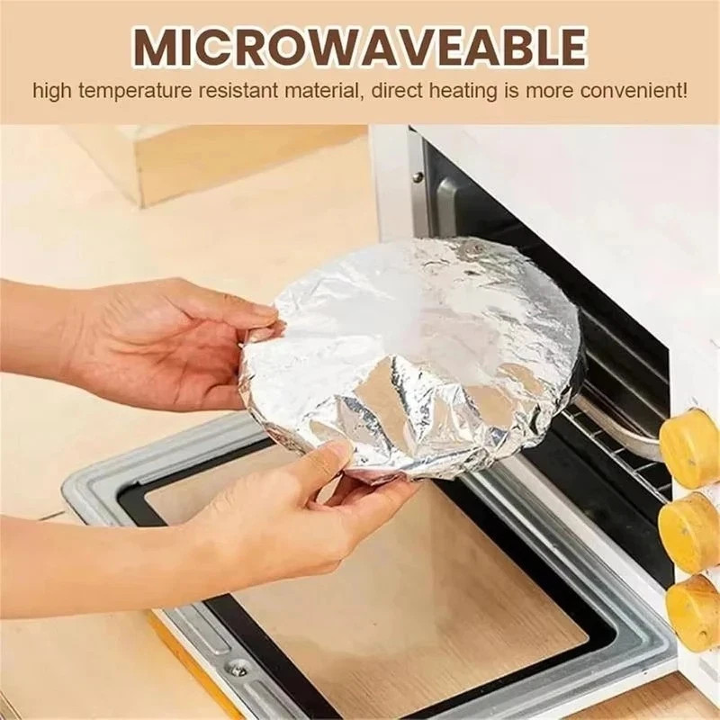 10-60PCS Reusable Aluminum Foil Food Covers Heat Insulation Bowl Pot Lids