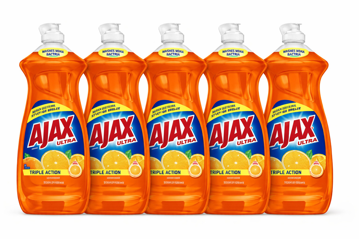 Pack of 5 Ajax Ultra.Orange.Triple Action Dish Liquid 12.4oz ea