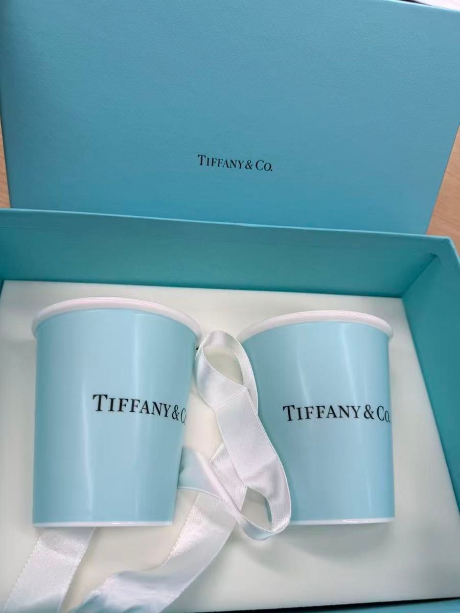 Tiffany & Co. Bone China Paper Cup Set of 2 with box