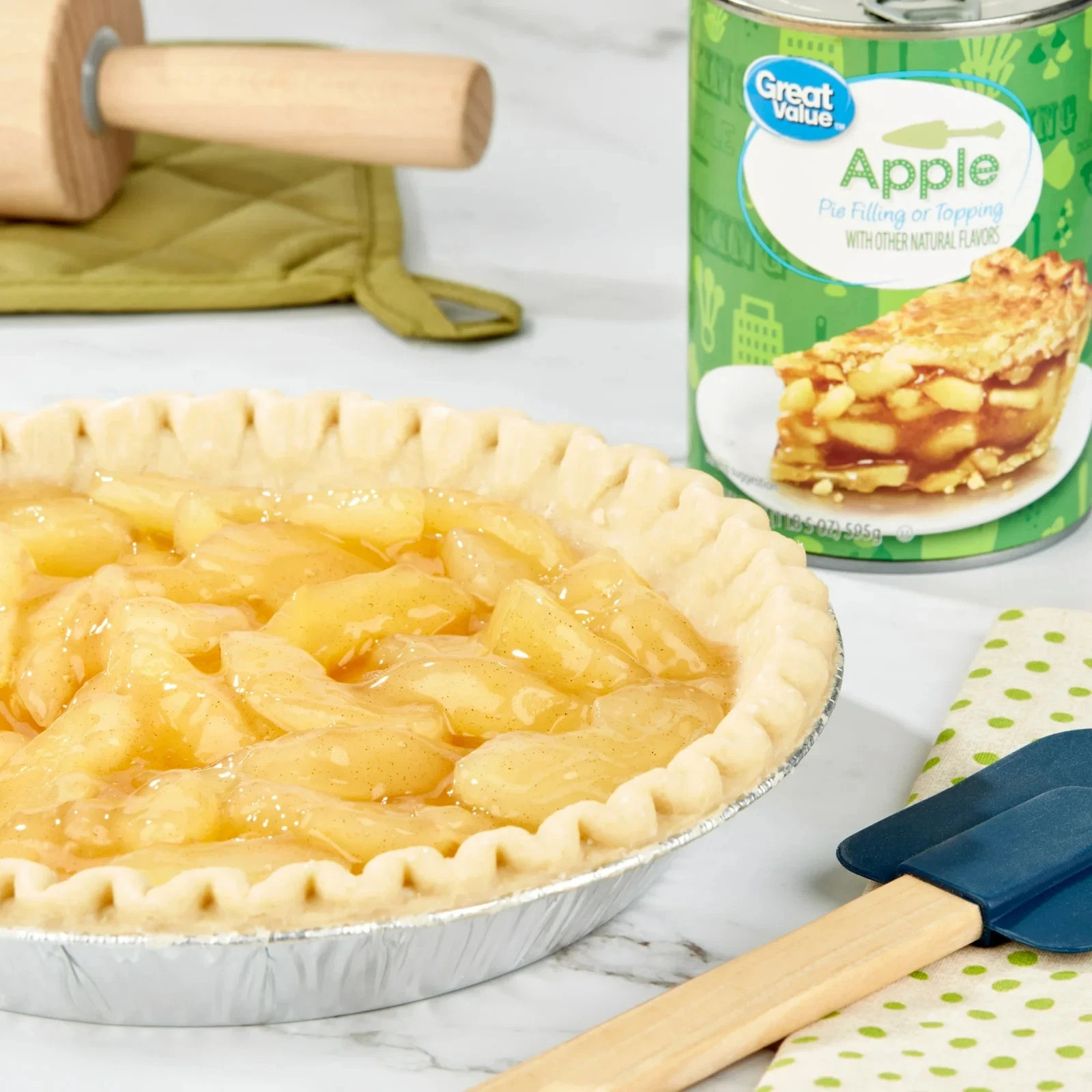 (4 pack) Great Value Apple Pie Filling or Topping, 21 oz