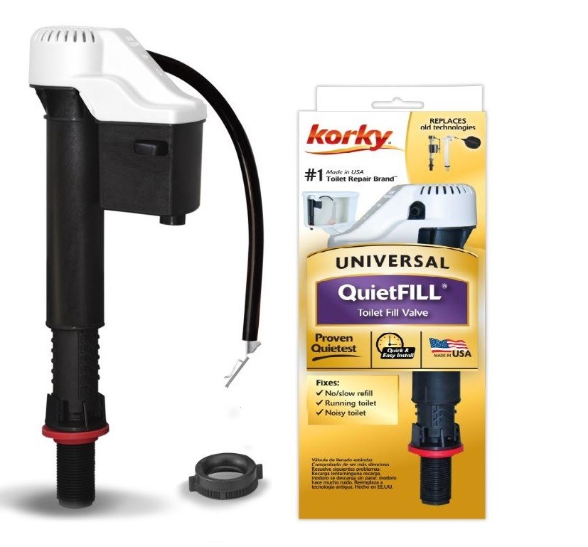 Korky Quiet Toilet Tank Fill Valve Tanks Repair Kit Fill Flush Valve Toilet New
