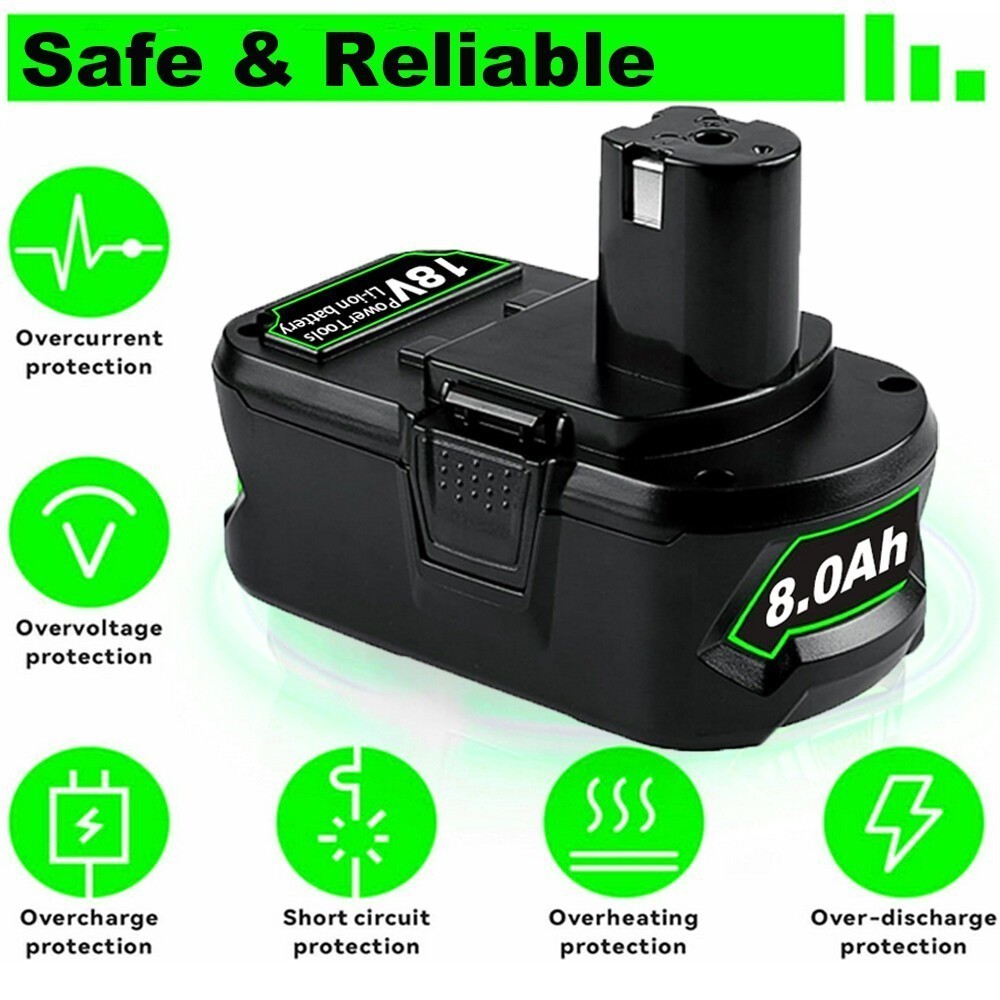 2PACK 18V 8.0Ah For RYOBI P108 One + Plus High Capacity Battery Lithium-Ion New