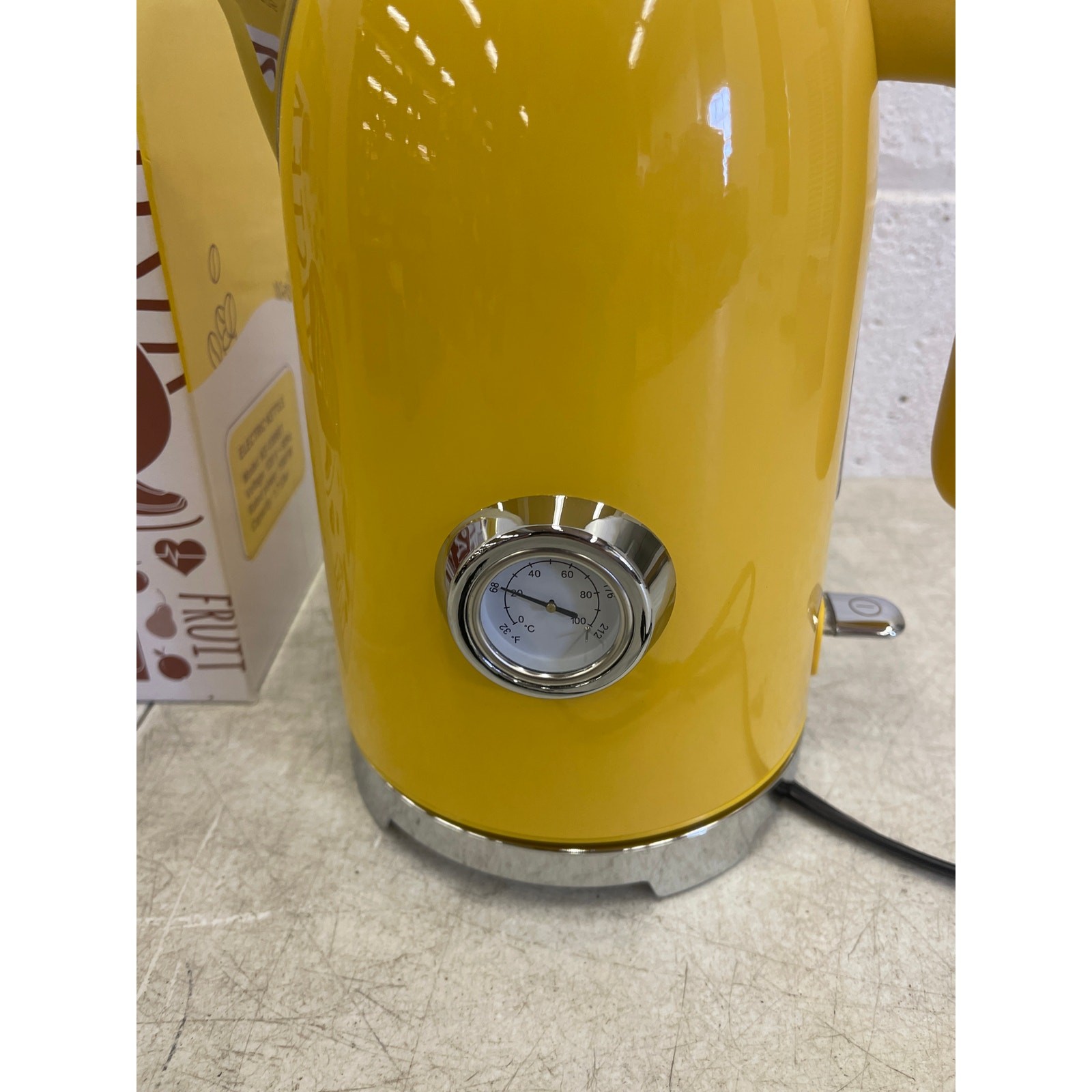 SUSTEAS Electric Kettle 57oz Hot Tea Kettle Water Boiler w Thermometer – Yellow