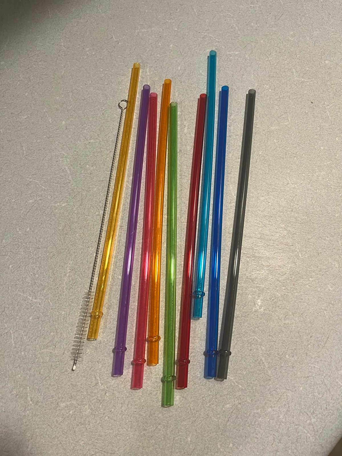 10.5 In Reusable Plastic Straws Hard Tumbler Replacement Straws With Brush