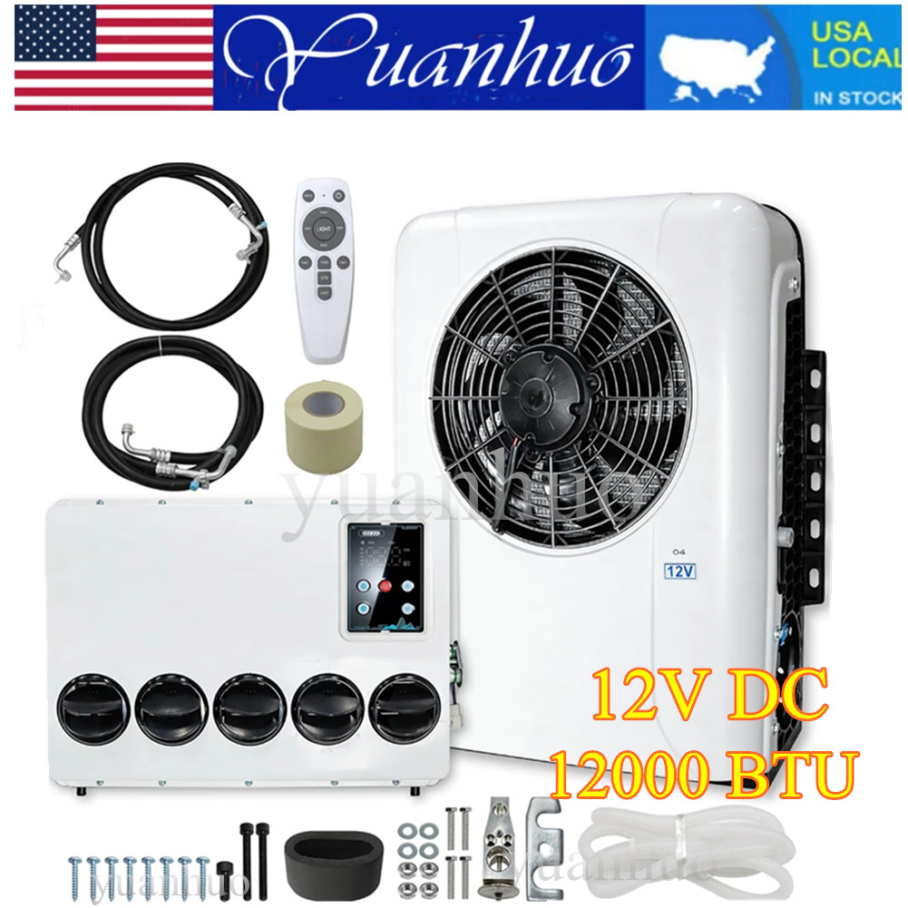 12V 12000BTU Truck Mini Split Air Conditioner AC For Semi Trucks Bus RV Caravan
