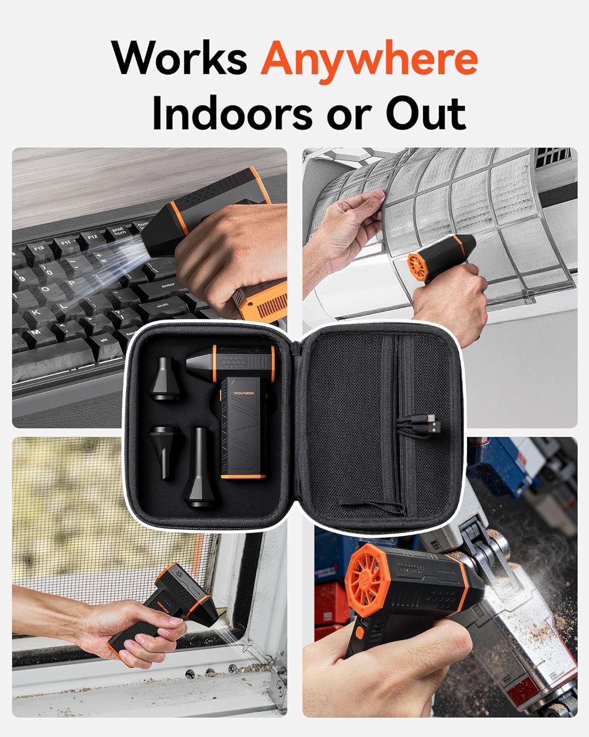 WOLFBOX Hard Case for MF50 Air Duster Shockproof Storage Bag