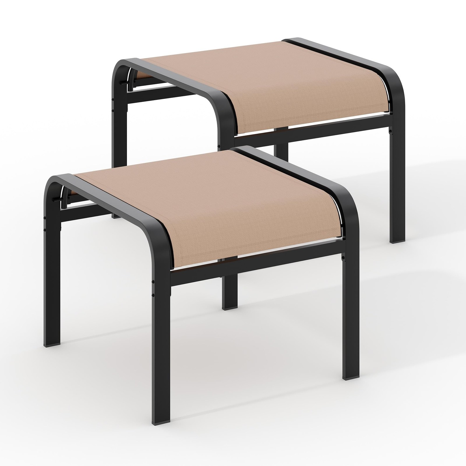 Garvee 2pk Khaki Outdoor Ottoman Foot Stool