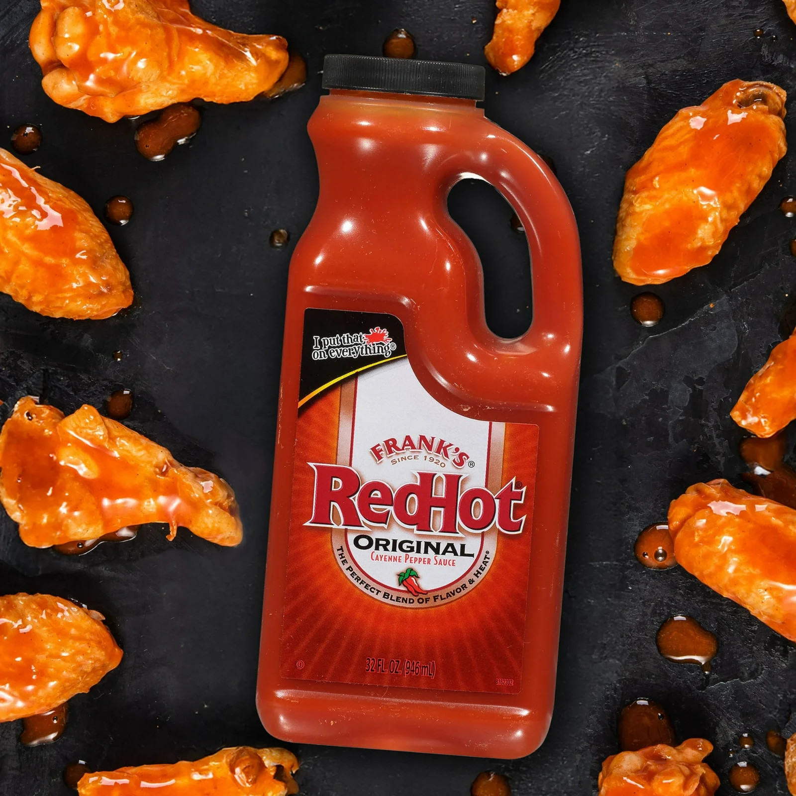 Frank’s RedHot Kosher Original Cayenne Pepper Hot Sauce, 32.0 fl oz Jug…