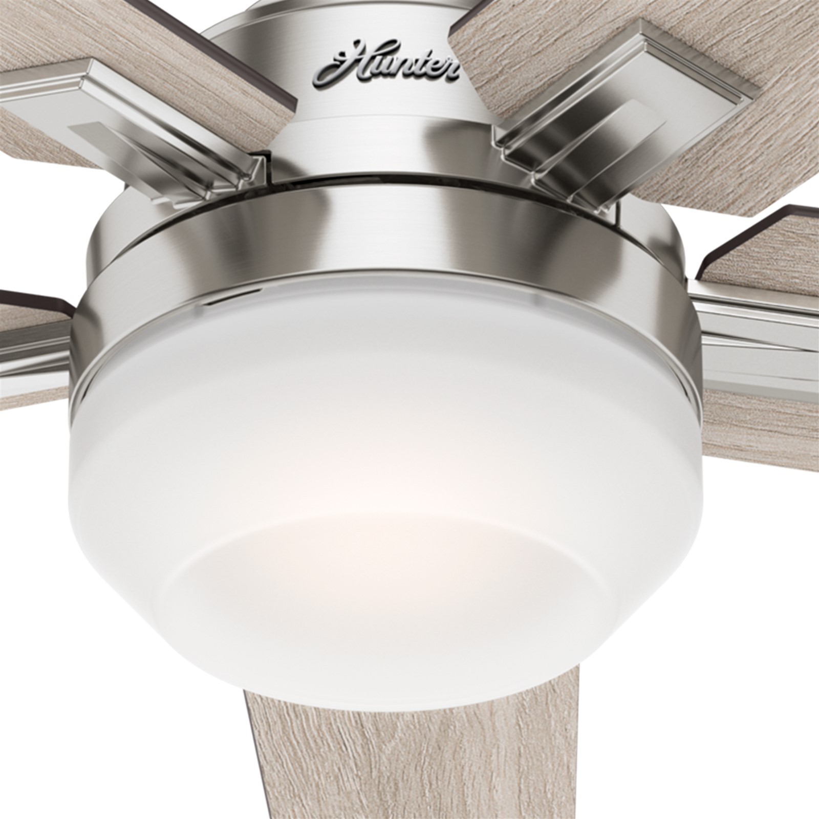 Hunter Fan 52 inch Contemporary Brushed Nickel Ceiling Fan with Remote and Light