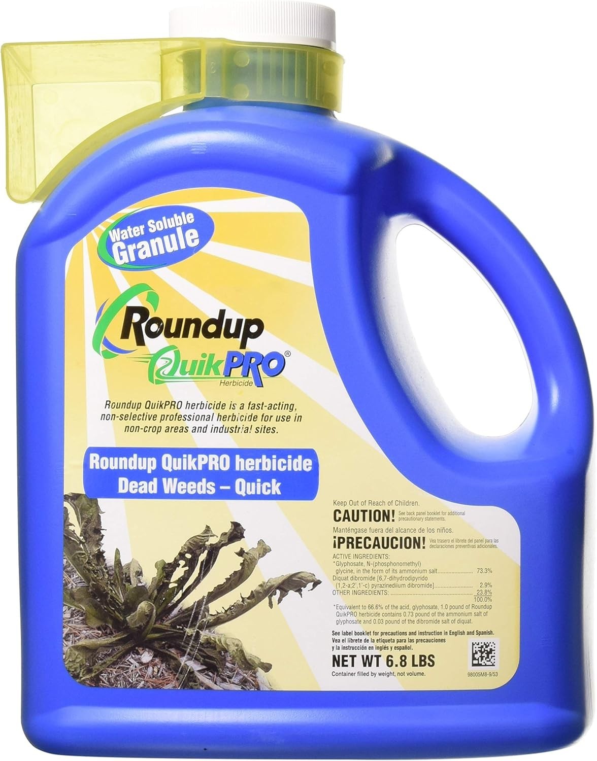 Roundup QuikPro, 6.8 lb. Jug Granules ornamental herbicide developed by Monsanto