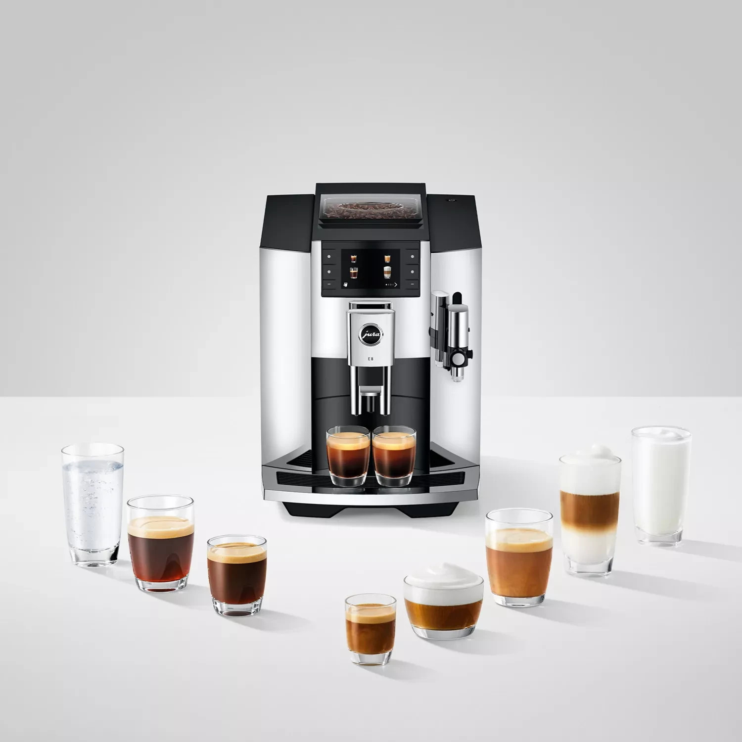 JURA E8 Espresso Machine 17 Specialties P.A.G.2 Grinder (Refurbished)