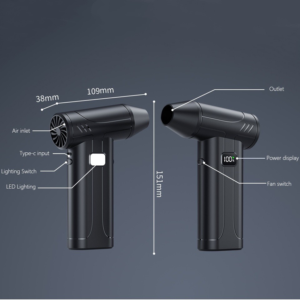 Portable Handheld Car Turbo Jet Fan Blower Cleaner Tool Auto Electric Air Duster