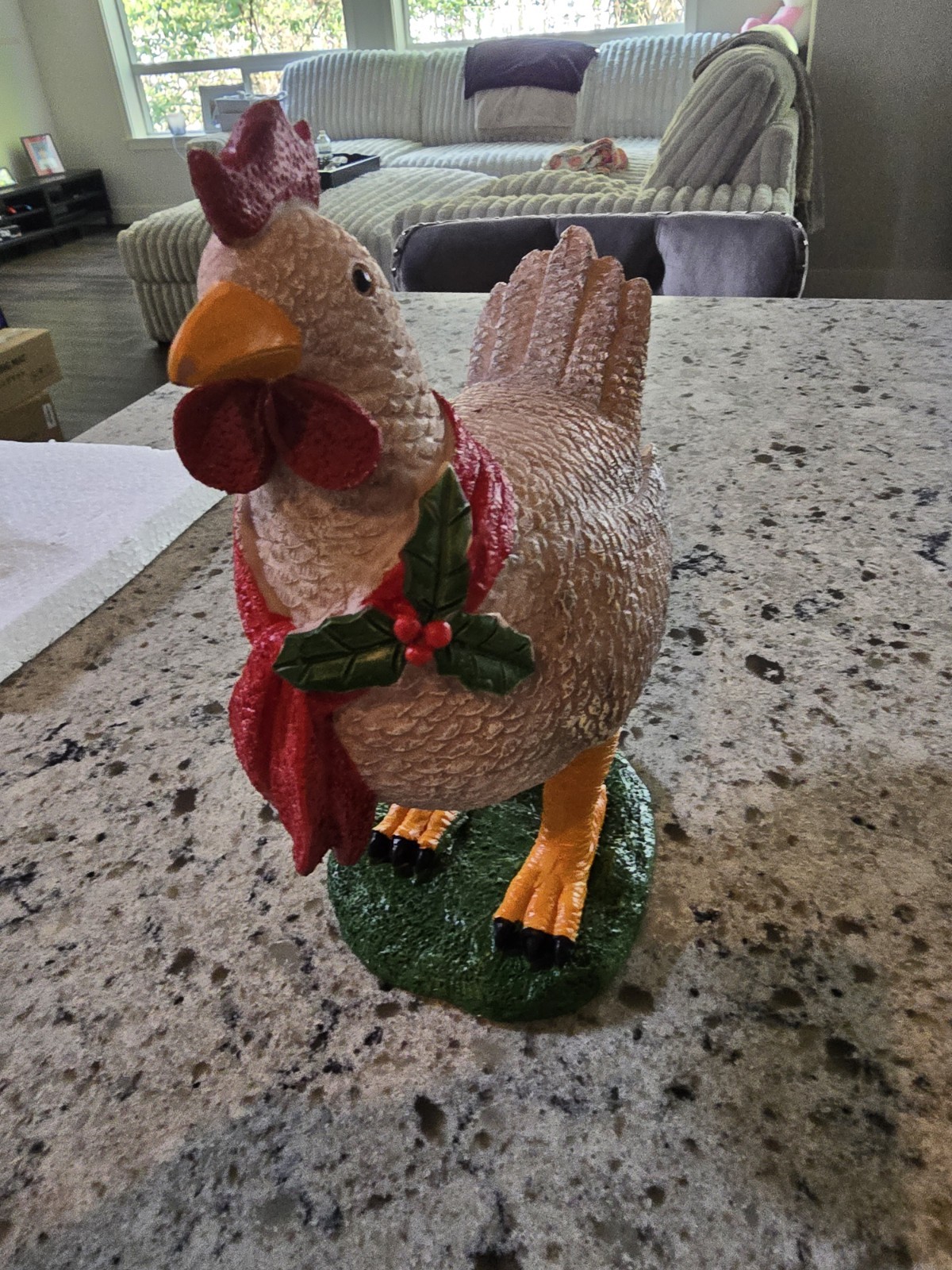 Resin Artist Designed Christmas Chicken Centerpiece, 8.26in x 6.69in, 500g