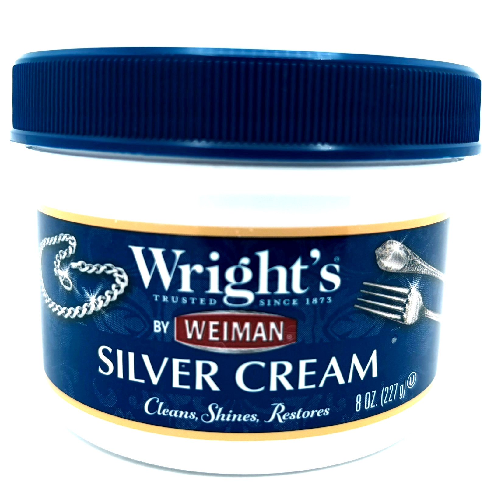 Wright’s Silver Cream Polish Clean Shine Restore Jewelry Silverwear Coins 8 oz.