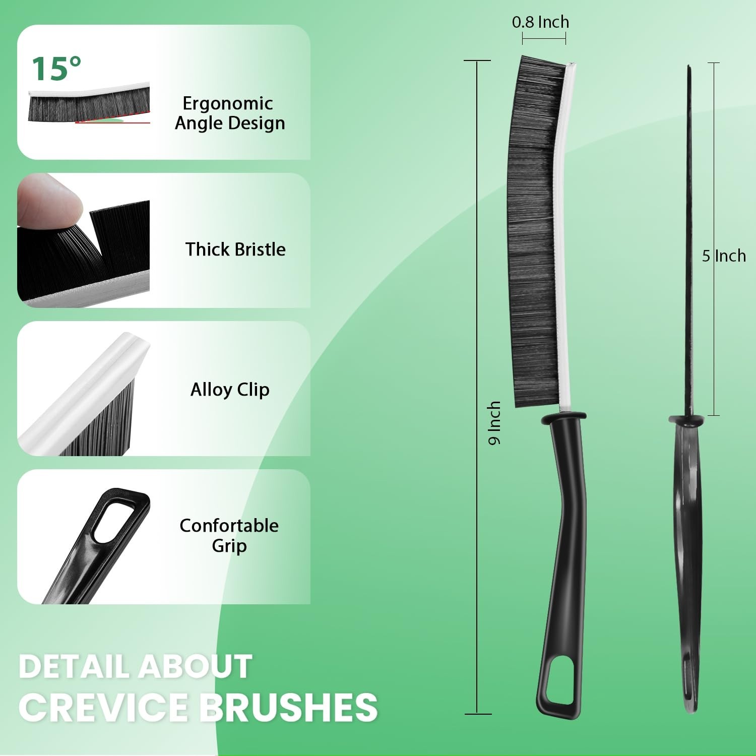 5 Pack Crevice Cleaning Brush Stiff Bristle Household Brush Cleaning Tool.