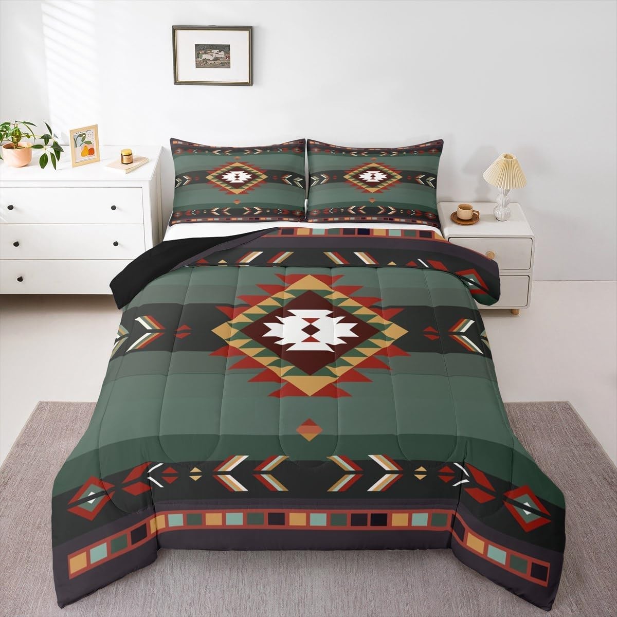Queen Size Southwest Native Design Bedding Set Boys Girls Southwestern Geometric