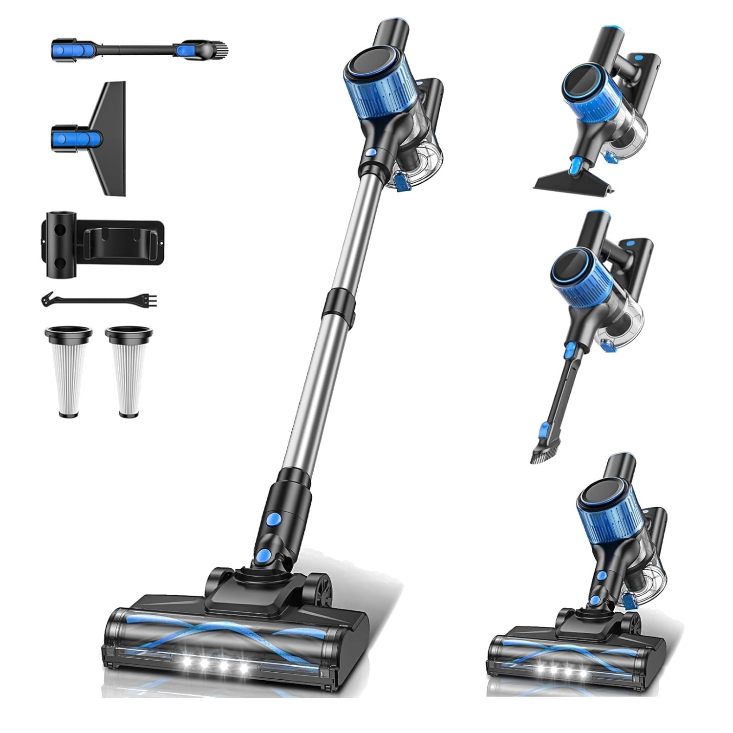 Cordless Stick Vacuum Cleaner – 45KPA Suction, Detachable Battery, 8-in-1 Design