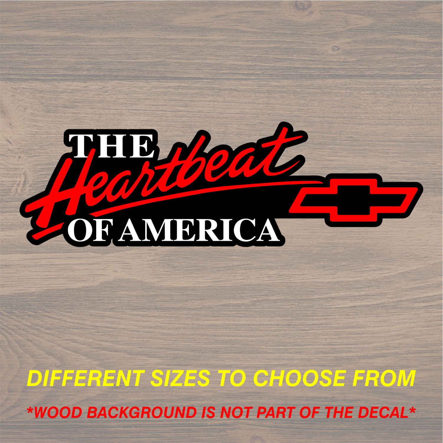 Chevrolet Heartbeat Of America Vinyl Decal Sticker Free Shipping