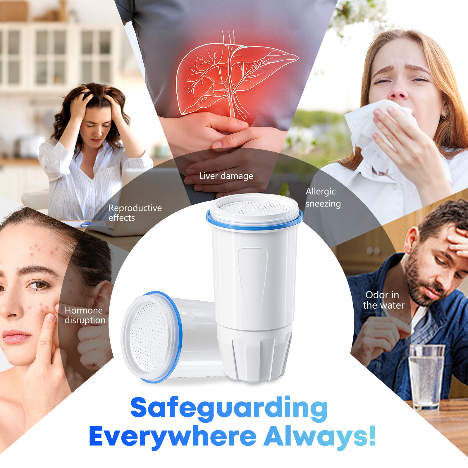 Zero Pitcher Water Filter Replacement 5-Stage 2 Pack Fit ZR-001 ZR-004