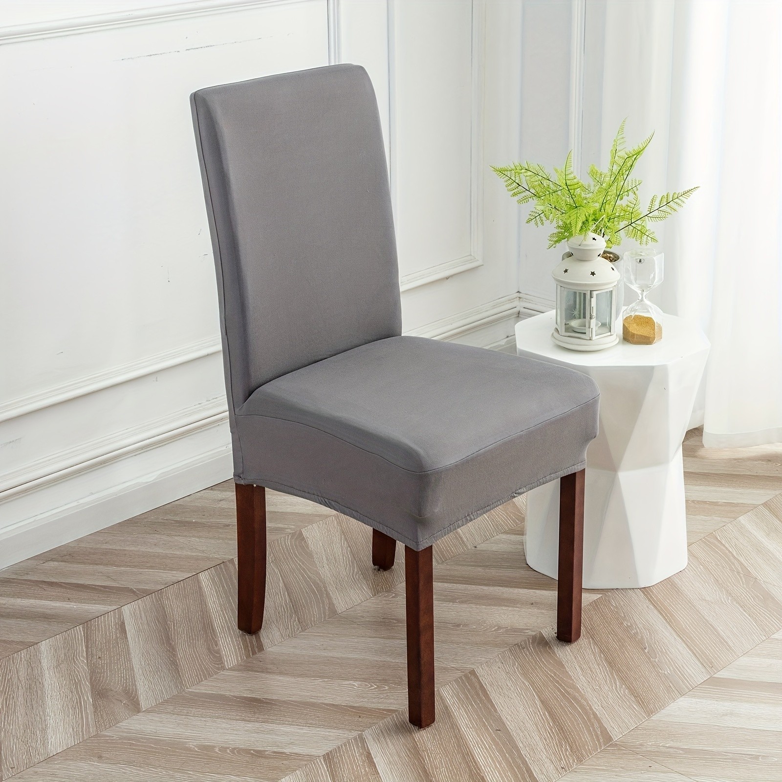4/6 pieces of elastic milk silk chair cover decorative protectors for restaurant